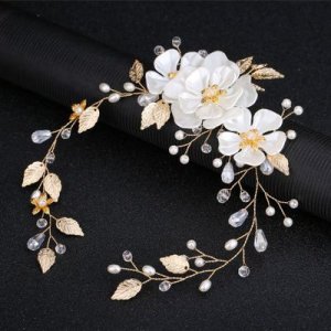 Flower Design Diamond Wedding Hair Headband